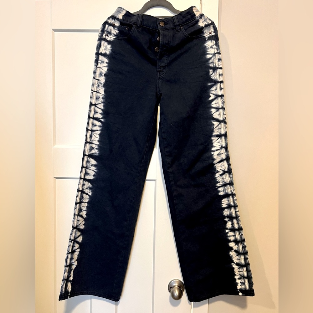 PacSun Eco Navy Tie Dye High Waisted Baggy Jeans